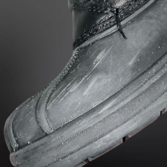 Cat & Jack Girls Constance Faux Fur Lace Up Winter Boots Black Glitter Size 2 - Picture 4 of 7